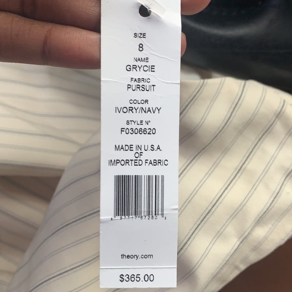 Theory Ivory Stripe Grycie Pursuit - Picture 4 of 4